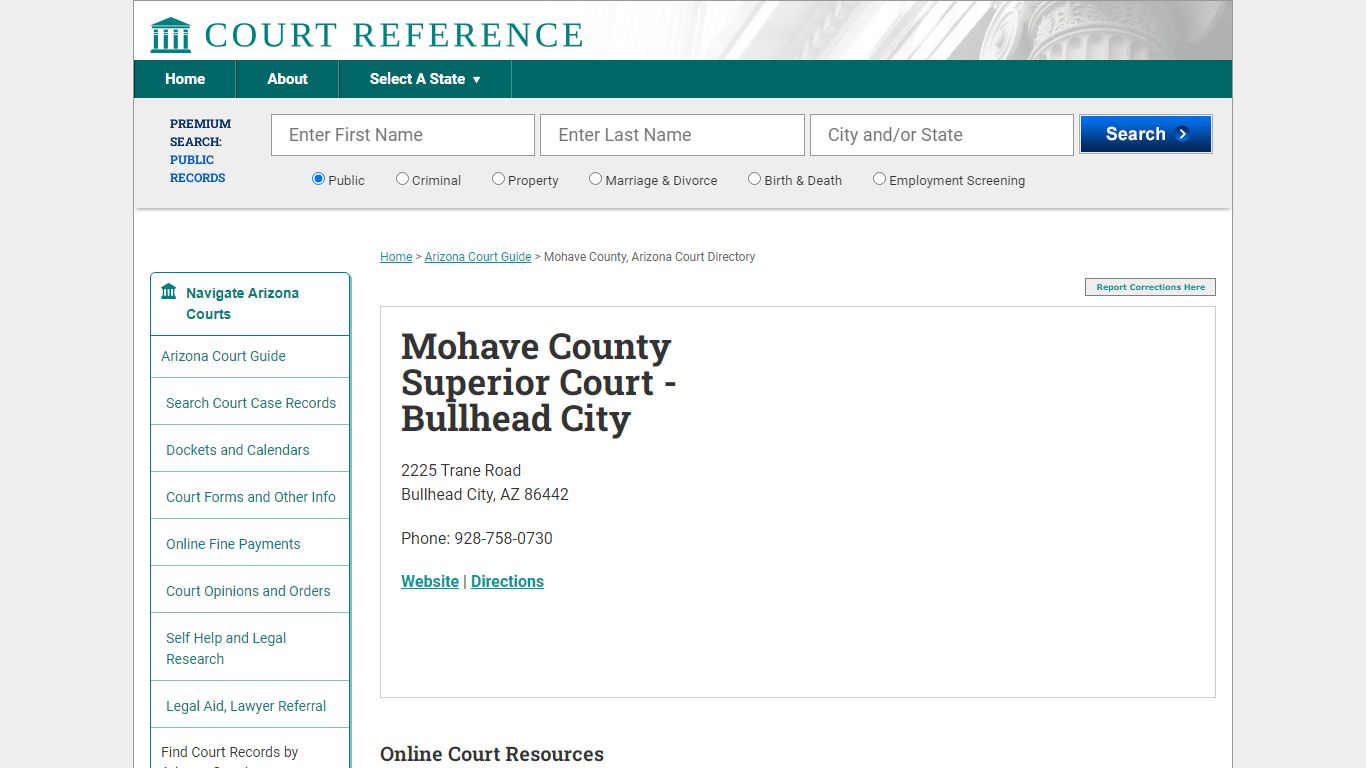 Mohave County Superior Court - Bullhead City - Courtreference.com